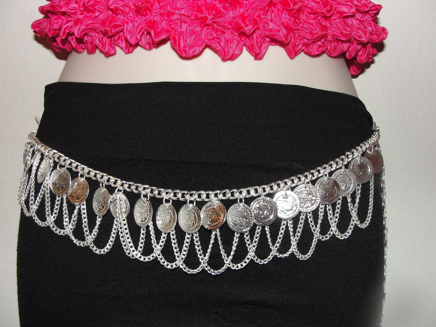 Silver metal coin belt